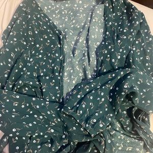 Brandy green wrap top